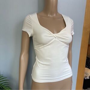 Chic White Short Sleeve Women's Top